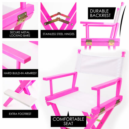 Director Movie Folding Tall Chair 76cm PINK HUMOR.