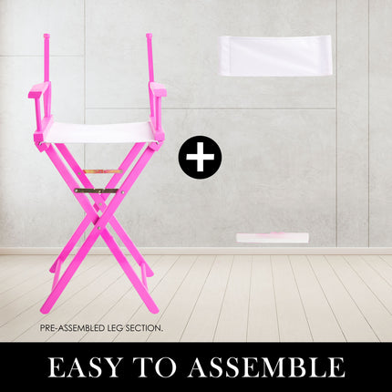Director Movie Folding Tall Chair 76cm PINK HUMOR.