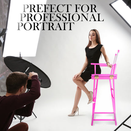 Director Movie Folding Tall Chair 76cm PINK HUMOR.