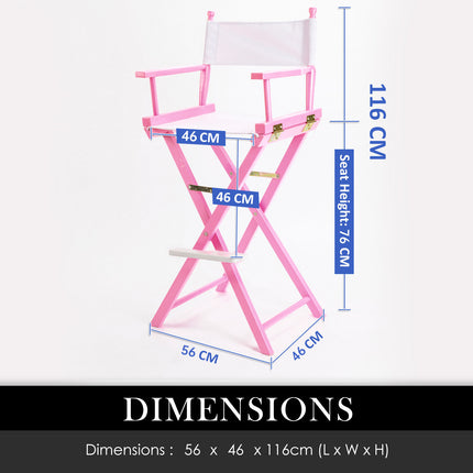Director Movie Folding Tall Chair 76cm PINK HUMOR.