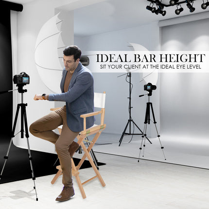 Director Movie Folding Tall Chair 76cm Beech WOOD HUMOR.
