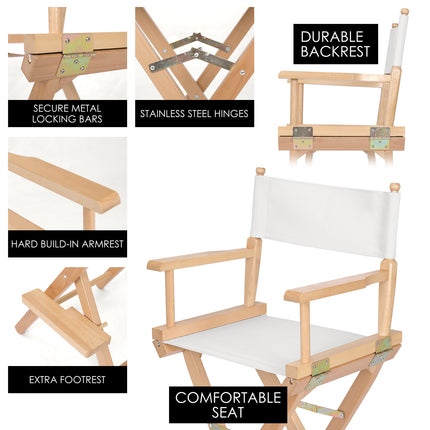 Director Movie Folding Tall Chair 76cm Beech WOOD HUMOR.