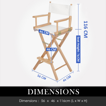 Director Movie Folding Tall Chair 76cm Beech WOOD HUMOR.
