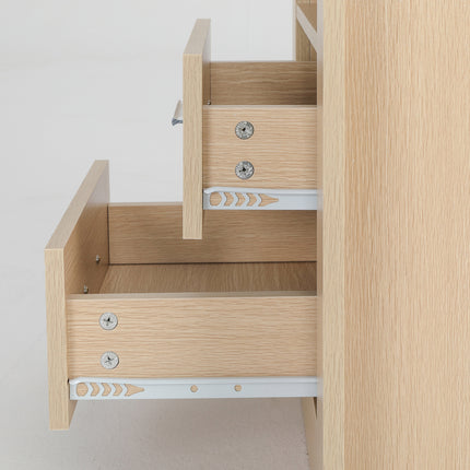 2X Bedside Table Side Storage Cabinet Nightstand Bedroom 2 Drawer 1 Shelf ZURI OAK.