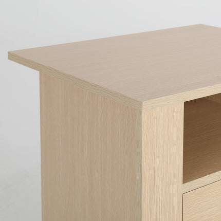 2X Bedside Table Side Storage Cabinet Nightstand Bedroom 2 Drawer 1 Shelf ZURI OAK.