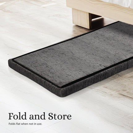 Foldable Storage Ottoman - Flip Lid Side Table Toy Blanket Organiser Seat KIRA BLACK.