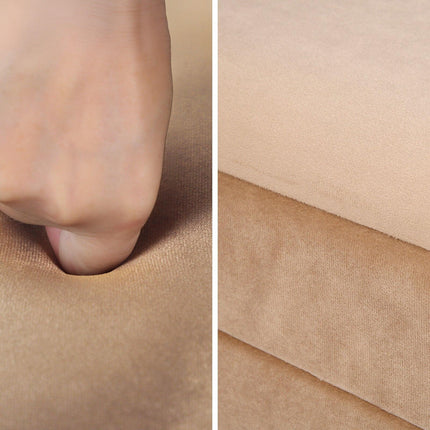 La Bella Coffee Table Storage Ottoman - Velvet Blanket Box Bench DEMI - CAMEL BEIGE.