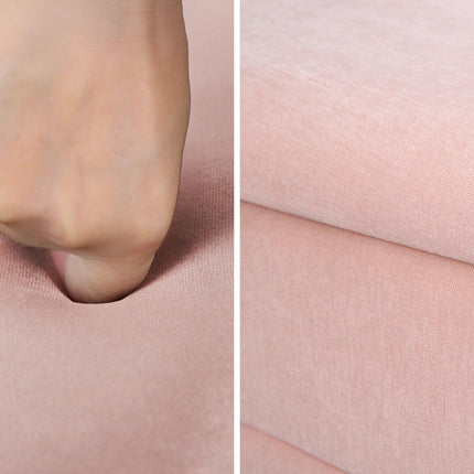 Coffee Table Storage Ottoman - Chenille Fabic Padded Blanket Box Bench CELIA - PINK.