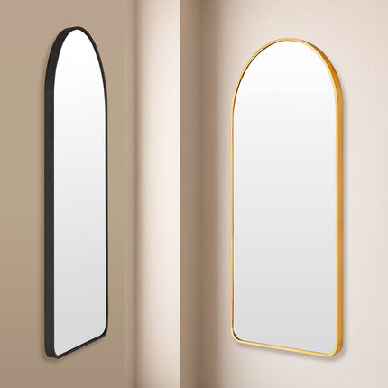 Wall Arch Mirror Arc Aluminum Frame Bathroom 50x100cm GOLD.