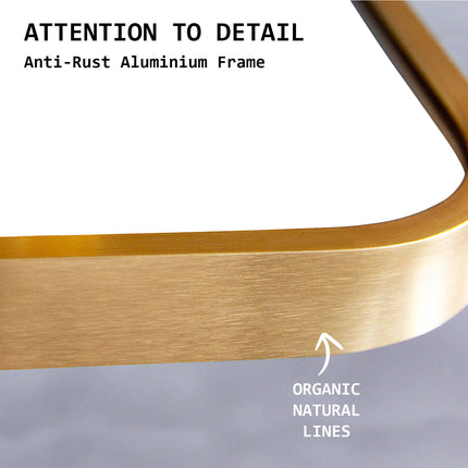 Wall Arch Mirror Arc Aluminum Frame Bathroom 50x80cm GOLD.