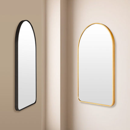 Wall Arch Mirror Arc Aluminum Frame Bathroom 50x80cm GOLD.