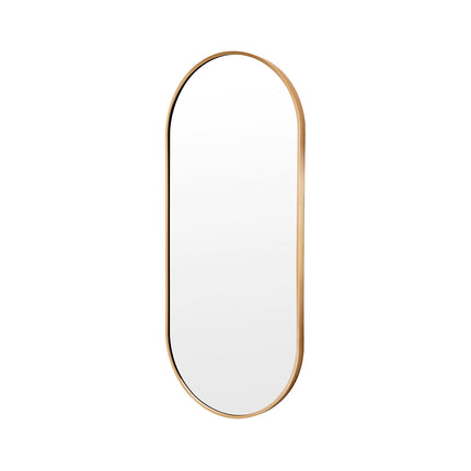 Wall Mirror Oval Aluminum Frame Bathroom 45x100cm GOLD.