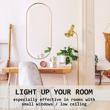 Wall Mirror Oval Aluminum Frame Bathroom 45x100cm GOLD.