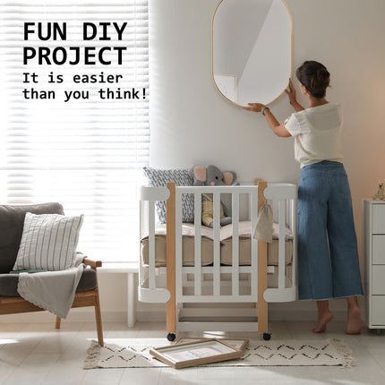 Wall Mirror Oval Aluminum Frame Bathroom 50x75cm GOLD.