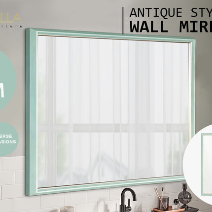 Wall Mirror Rectangular Frame Bathroom 70x90cm Turquoise.