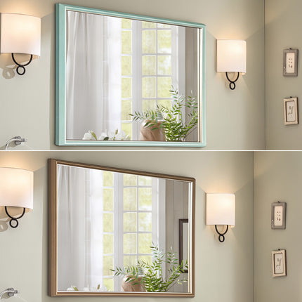 Wall Mirror Rectangular Frame Bathroom 70x90cm Turquoise.