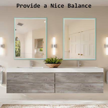 Wall Mirror Rectangular Frame Bathroom 70x90cm Turquoise.