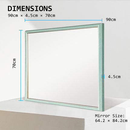 Wall Mirror Rectangular Frame Bathroom 70x90cm Turquoise.