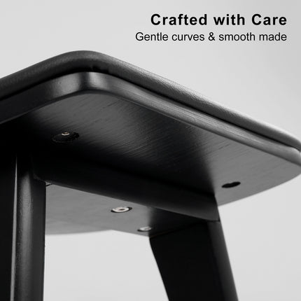 2X Wooden Bar Stool Padded PU Leather Dining Chair KANSO 65cm BLACK.
