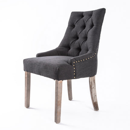 French Provincial Dining Chair Oak Leg AMOUR BLACK.