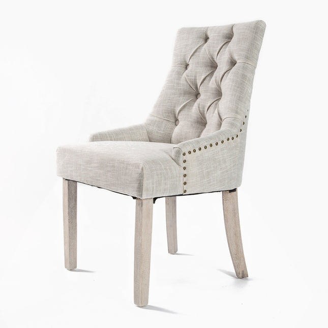 French Provincial Dining Chair Oak Leg AMOUR CREAM.