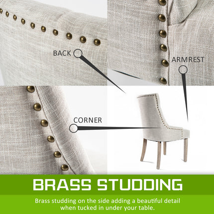 French Provincial Dining Chair Oak Leg AMOUR CREAM.