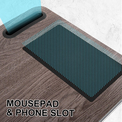 Lap Desk Laptop Stand Phone Tablet Holder Mousepad Cushioned Lapdesk IRON GREY OAK.