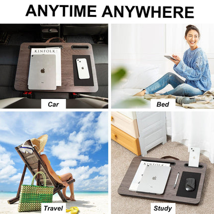 Lap Desk Laptop Stand Phone Tablet Holder Mousepad Cushioned Lapdesk IRON GREY OAK.