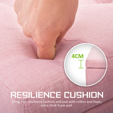 Storage Ottoman Stool 102cm Fabric PINK.