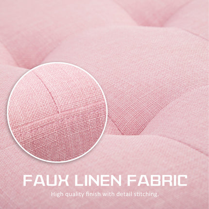 Storage Ottoman Stool 102cm Fabric PINK.