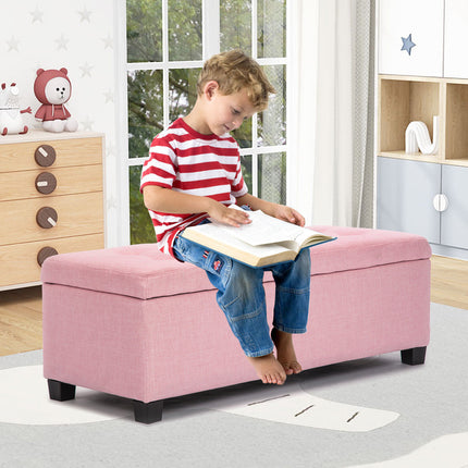 Storage Ottoman Stool 102cm Fabric PINK.