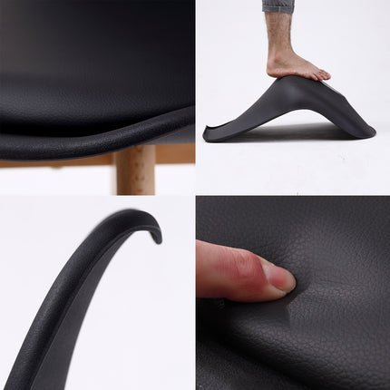 4X Retro Dining Cafe Chair Padded Seat BLACK.