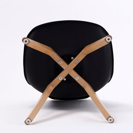 4X Retro Dining Cafe Chair Padded Seat BLACK.