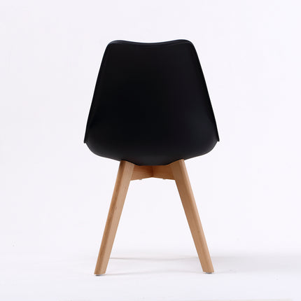 4X Retro Dining Cafe Chair Padded Seat BLACK.