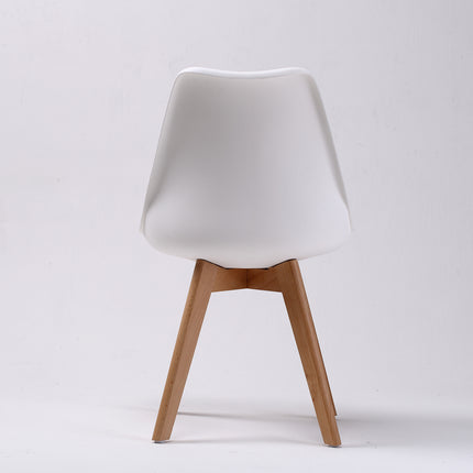 4X Retro Dining Cafe Chair Padded Seat WHITE.