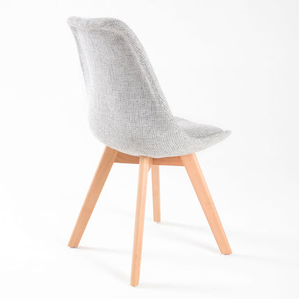 2X Retro Dining Cafe Chair Padded Seat GREY.
