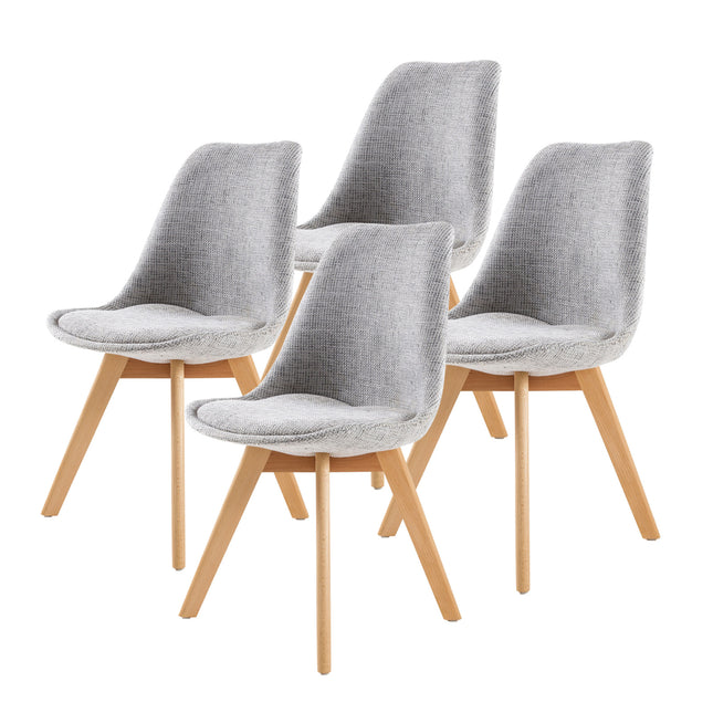 4X Retro Dining Cafe Chair Padded Seat GREY.