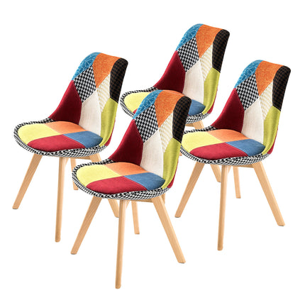 4X Retro Dining Cafe Chair Padded Seat MULTI COLOUR.
