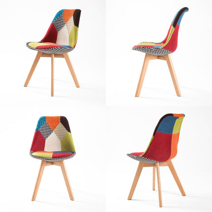 4X Retro Dining Cafe Chair Padded Seat MULTI COLOUR.