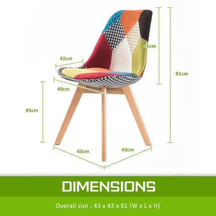 4X Retro Dining Cafe Chair Padded Seat MULTI COLOUR.