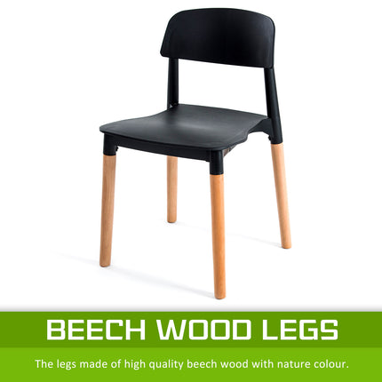 2X Retro Belloch Stackable Dining Cafe Chair BLACK.