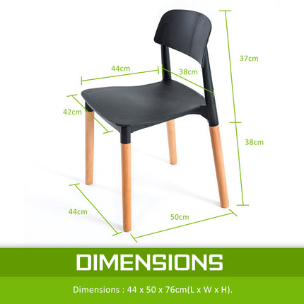 2X Retro Belloch Stackable Dining Cafe Chair BLACK.