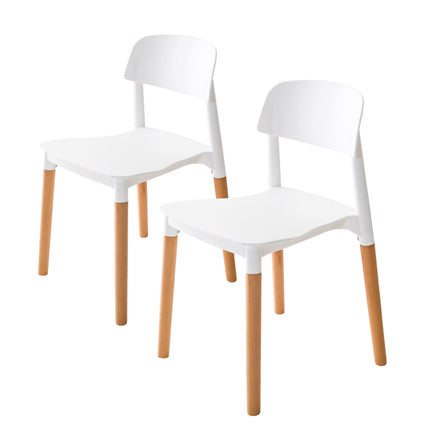 2X Retro Belloch Stackable Dining Cafe Chair WHITE.