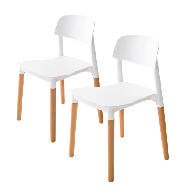2X Retro Belloch Stackable Dining Cafe Chair WHITE.