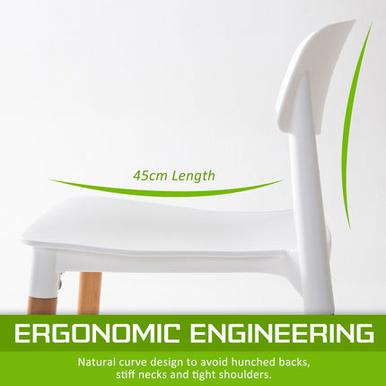 2X Retro Belloch Stackable Dining Cafe Chair WHITE.