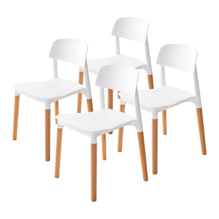 4X Retro Belloch Stackable Dining Cafe Chair WHITE.