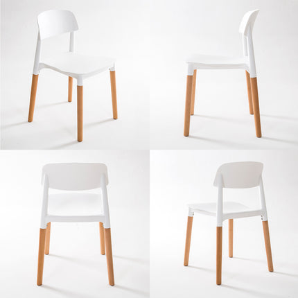 4X Retro Belloch Stackable Dining Cafe Chair WHITE.