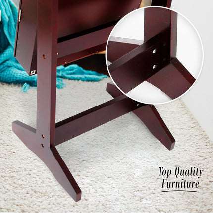 Mirror Jewellery Cabinet Storage Organiser LUVO 146cm WALNUT.