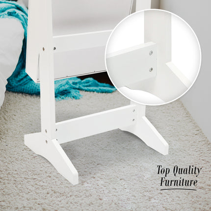 Mirror Jewellery Cabinet Storage Organiser LUVO 146cm WHITE.