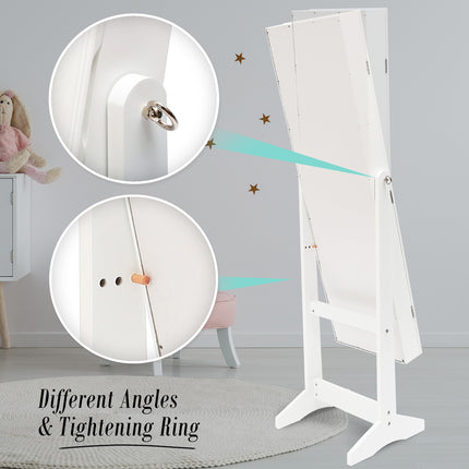Mirror Jewellery Cabinet Storage Organiser LUVO 146cm WHITE.